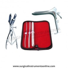 Hegar uterine dilator 3 pieces set,3-4, 7-8, 17-18, mathieu speculum, grave large